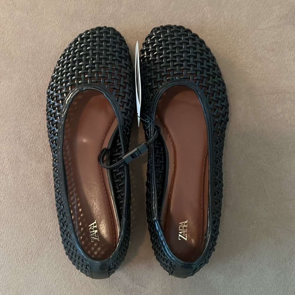 Zara Black Woven Women's Shoes - Picture 5 of 11